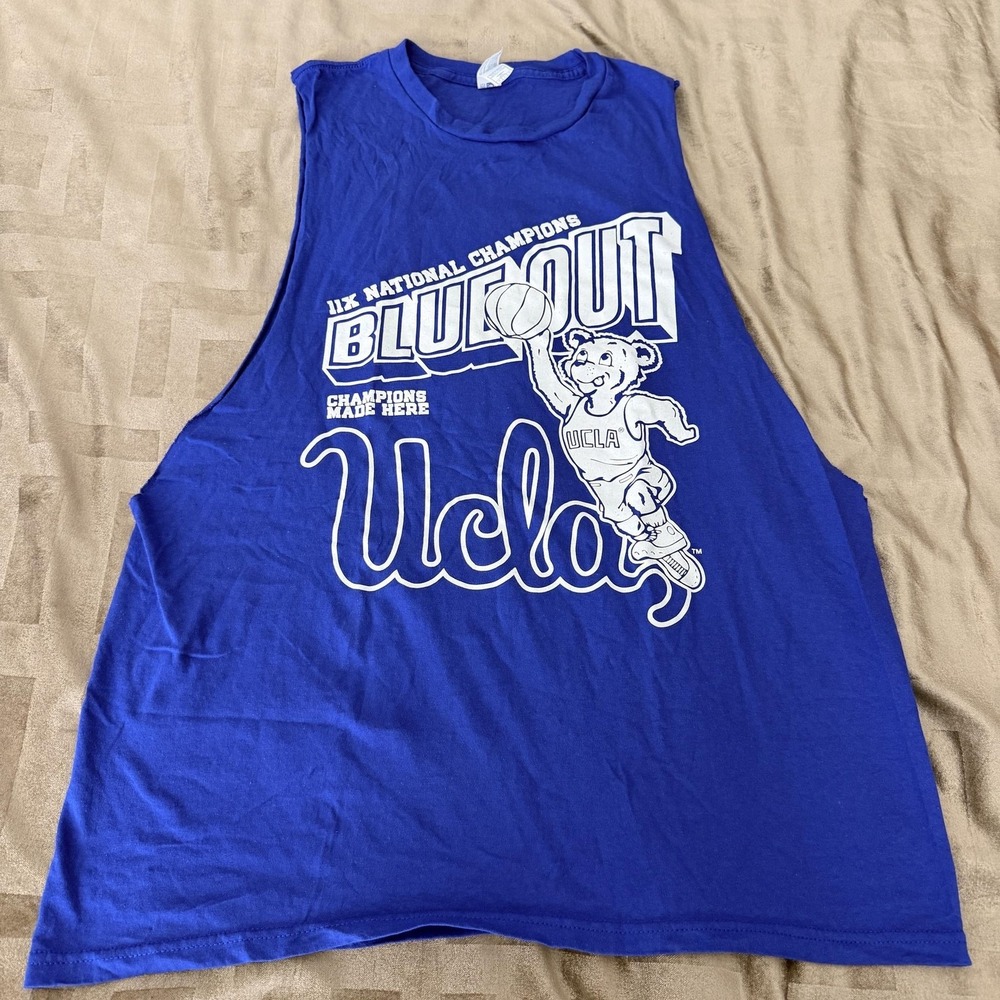 UCLA Bruins Shirt Mens Large Blue Sleeveless Muscle Tank NCAA Basketball Blueout